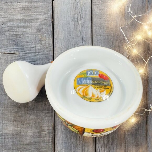 JOIE MSC International Garlic Mortar and Pestle Ceramic Grinder Herbs Spices - Picture 2 of 12